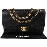 Chanel Quilted Lambskin 24K Gold Small Double Flap Shoulder Bag