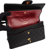 Chanel Quilted Lambskin Medium 24K Gold Double Flap Shoulder Bag