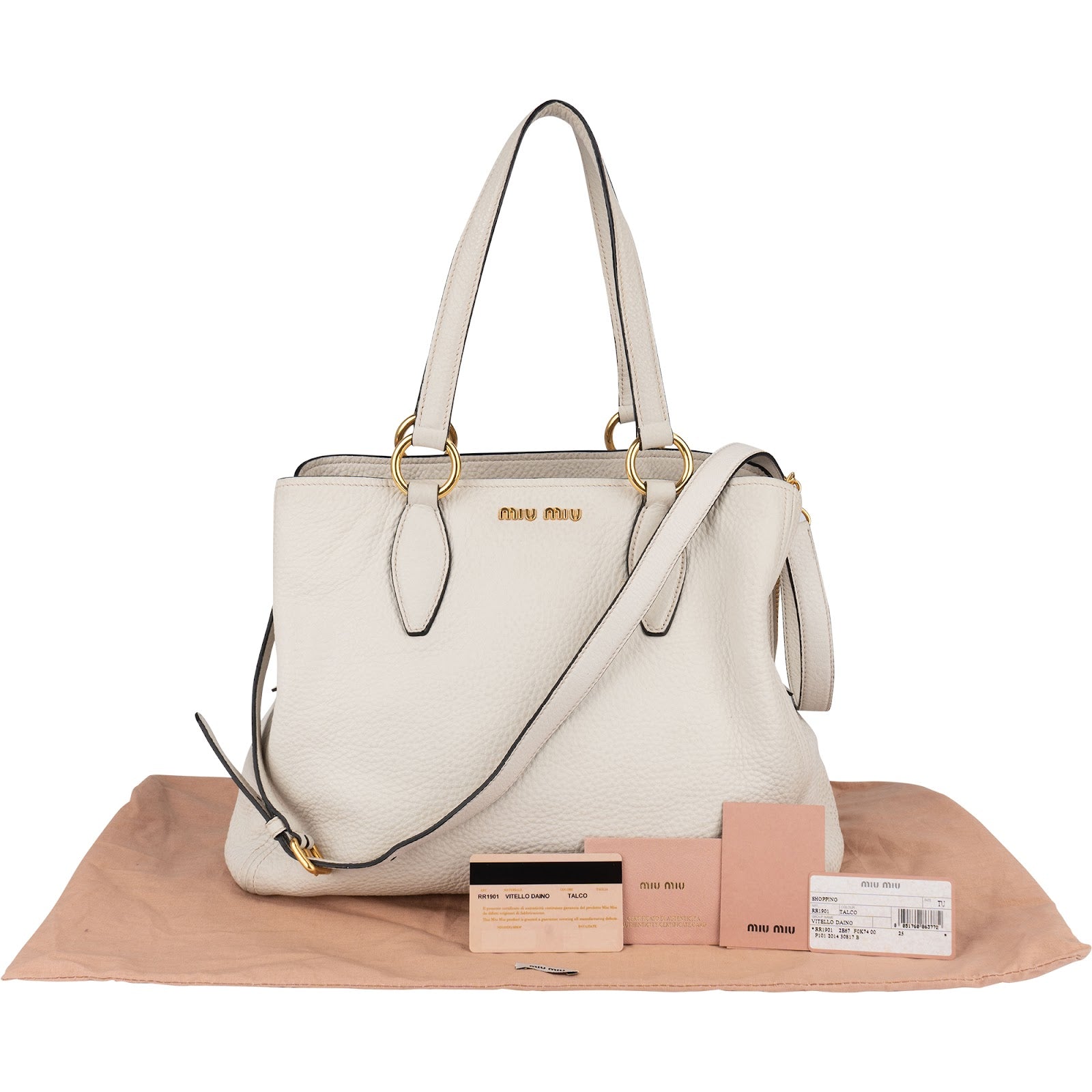 [🔄️B24 / F24] Miu Miu Vitello Daino Tote Handbag - vintageandkickz