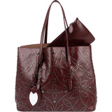 Alaïa Leather Studded Motif Mina Tote Shoulder Bag