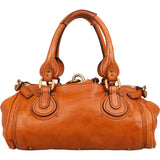 Chloé Cognac Grained Leather Paddington Satchel Handbag