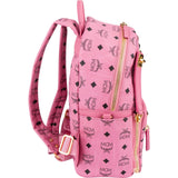 MCM Monogram Visetos Pink Stark Studs 2 in 1 Pochette Crossbody Bag Backpack