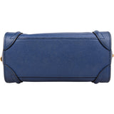 Céline Blue Grained Leather Nano Luggage Crossbody Handbag
