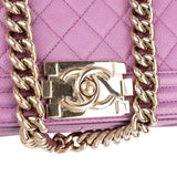 Chanel Quilted Caviar Leather Medium Boy  Single Flap Crossbody Bag