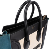 Celine Tricolor Canvas Leather Luggage Tote Handbag
