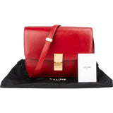 Céline Red Calfskin Classic Box Medium Crossbody Bag