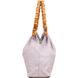 Gucci Lilac Monogram GG Bamboo Top Handle Handbag