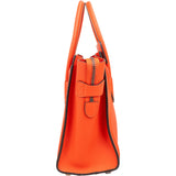 Céline Orange Grained Leather Luggage Handbag