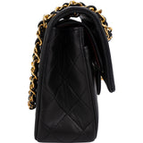 Chanel Quilted Lambskin 24K Gold Small Double Flap Shoulder Bag