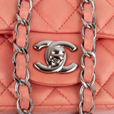 Chanel Quilted Lambskin Palladium Mini Rectangular Single Flap Crossbody Bag