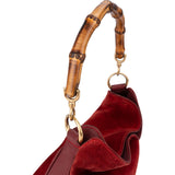 Gucci Suede Bamboo Handle Hobo Handbag