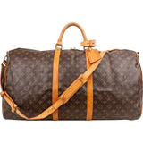 Louis Vuitton Monogram Canvas Keepall 60 Bandoulière Travel Bag