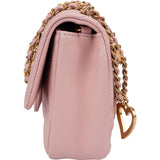 Chanel Quilted Lambskin Rectangular Heart Charms Single Flap Crossbody Bag