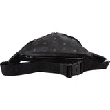 MCM Black Leather Visetos Stark Belt Crossbody Bag