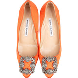 Manolo Blahnik Orange Satin Hangisi Pumps (34)