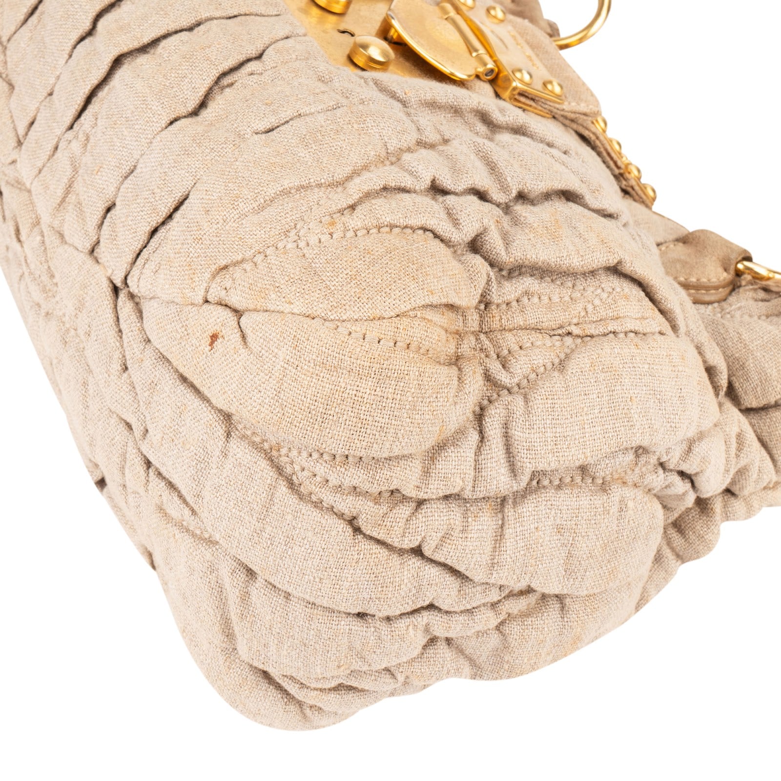Miu Miu Quilted Fabric City Handbag - vintageandkickz