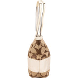 Coach Monogram Signature Stripe Tote Shoulder Bag