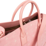 MCM Monogram Visetos Pink Aren Large Tote Handbag
