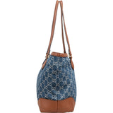 Gucci Monogram Denim GG Ophidia Medium Tote Shoulder Bag