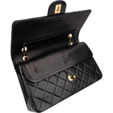 Chanel Quilted Lambskin Medium 24K Gold Double Flap Shoulder Bag