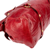 Miu Miu Red Vitello Lux Leather Bow Satchel Handbag