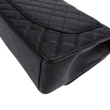 Chanel Quilted Caviar Leather Palladium Maxi Double Flap Crossbody Bag