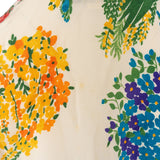 Gucci Multicolor Floral Print Silk Pearl Buttons Ruffle Blouse Short Dress (IT40)
