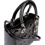 Christian Dior Quilted Patent Leather Lady Dior Handbag - vintageandkickz