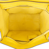 Celine Yellow Drummed Calfskin Luggage Tote Handbag