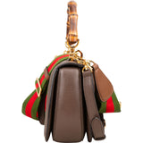 Gucci Floral Jacquard Bamboo 1947 Top Handle Crossbody Bag