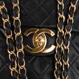 Chanel Quilted Lambskin 24K Gold Maxi Single Flap Crossbody Bag