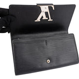 Louis Vuitton Noir Epi Leather Portefeuille Louise Wallet
