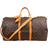 Louis Vuitton Monogram Canvas Keepall 55 Bandoulière Travel Bag