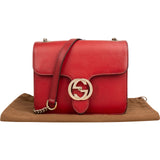 Gucci Leather Interlocking GG Shoulder Crossbody Bag