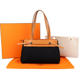 Hermès Canvas Leather Cabas PM Shoulder Bag