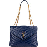 Saint Laurent Quilted Leather Medium Loulou Shoulder Bag