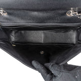 Chanel Quilted Caviar Leather Palladium Jumbo Singe Flap Crossbody Bag
