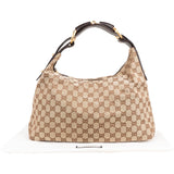 Gucci Monogram GG Canvas Horsebit Hobo Handbag