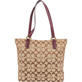 Coach Monogram Signature Stripe Tote Shoulder Bag