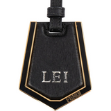 Fendi Black Granied Studded Luggage Tag Bag Charm (LEI)