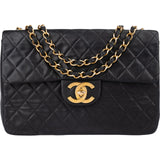 Chanel Quilted Lambskin 24K Gold Maxi Single Flap Crossbody Bag
