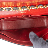 Chanel Chevron Lambskin 24K Gold Single Flap Shoulder Bag