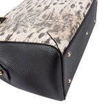 MCM Visetos Monogram Python Embossed Leather Milla Tote Handbag