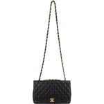 Chanel Quilted Caviar Leather Jumbo Single Flap Crossbody Bag - vintageandkickz