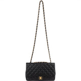 Chanel Quilted Caviar Leather Jumbo Single Flap Crossbody Bag - vintageandkickz
