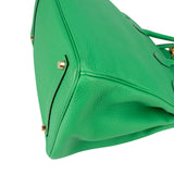 Hermès Vert Bamboo Taurillon Clemence Gold Birkin 35 Handbag