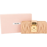 Miu Miu Beige Matelassé Leather Coffer City Wallet