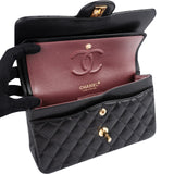 Chanel Quilted Caviar Leather Small Double Flap Shoulder Bag