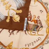 Hermès Plumes et Grelots Silk Carre 90 Scarf Tuch