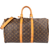 Louis Vuitton Monogram Canvas Keepall 45 Bandoulière Travel Bag